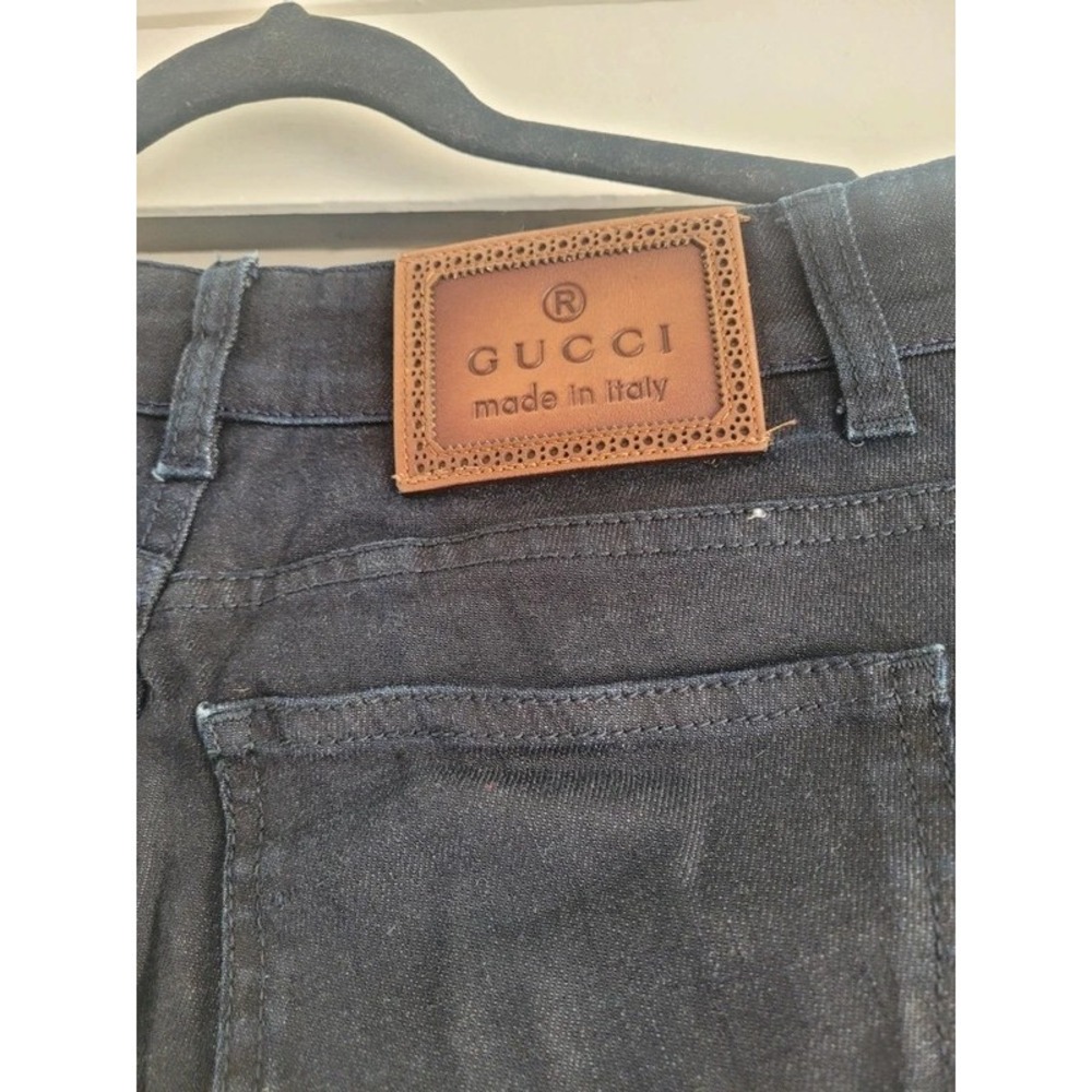 Gucci Mens Dark Wash Straight Leg Denim Jeans Made in Italy Size 8-10 US Indigo - Picture 2 of 11